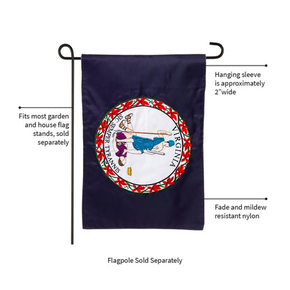 Virginia State Flag Garden Applique Flag