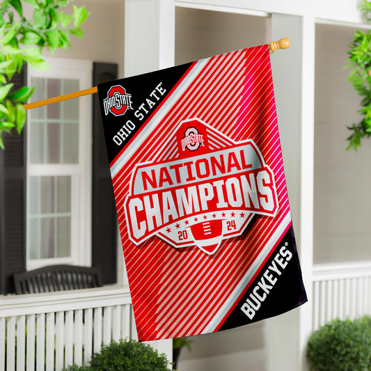 Ohio State University CFP National Champions 2025 Flag, House
