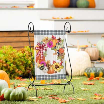 Wreath Of Gourds Applique Garden Flag