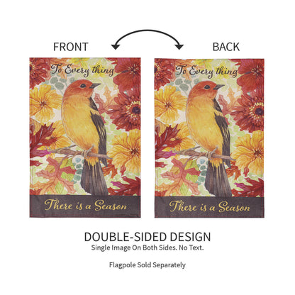 Changing Seasons Bird Burlap Garden Flag