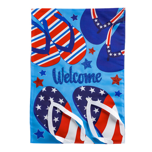 Patriotic Flip Flops Garden Applique Flag