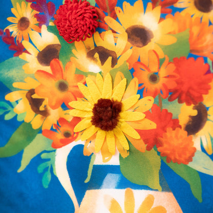 Blessed Floral Arrangement Garden Linen Flag