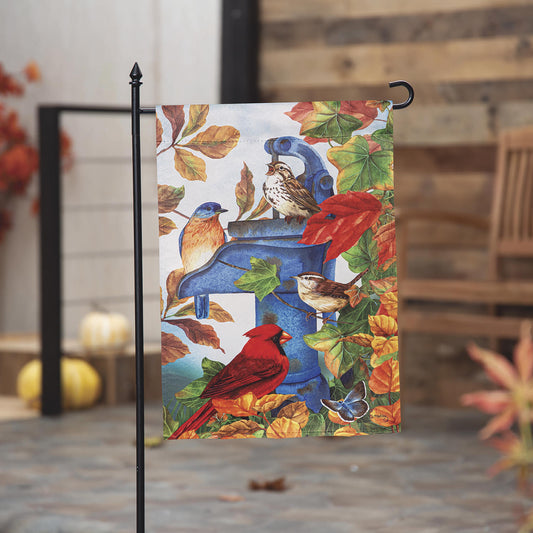 Where Birds Gather Suede Garden Flag