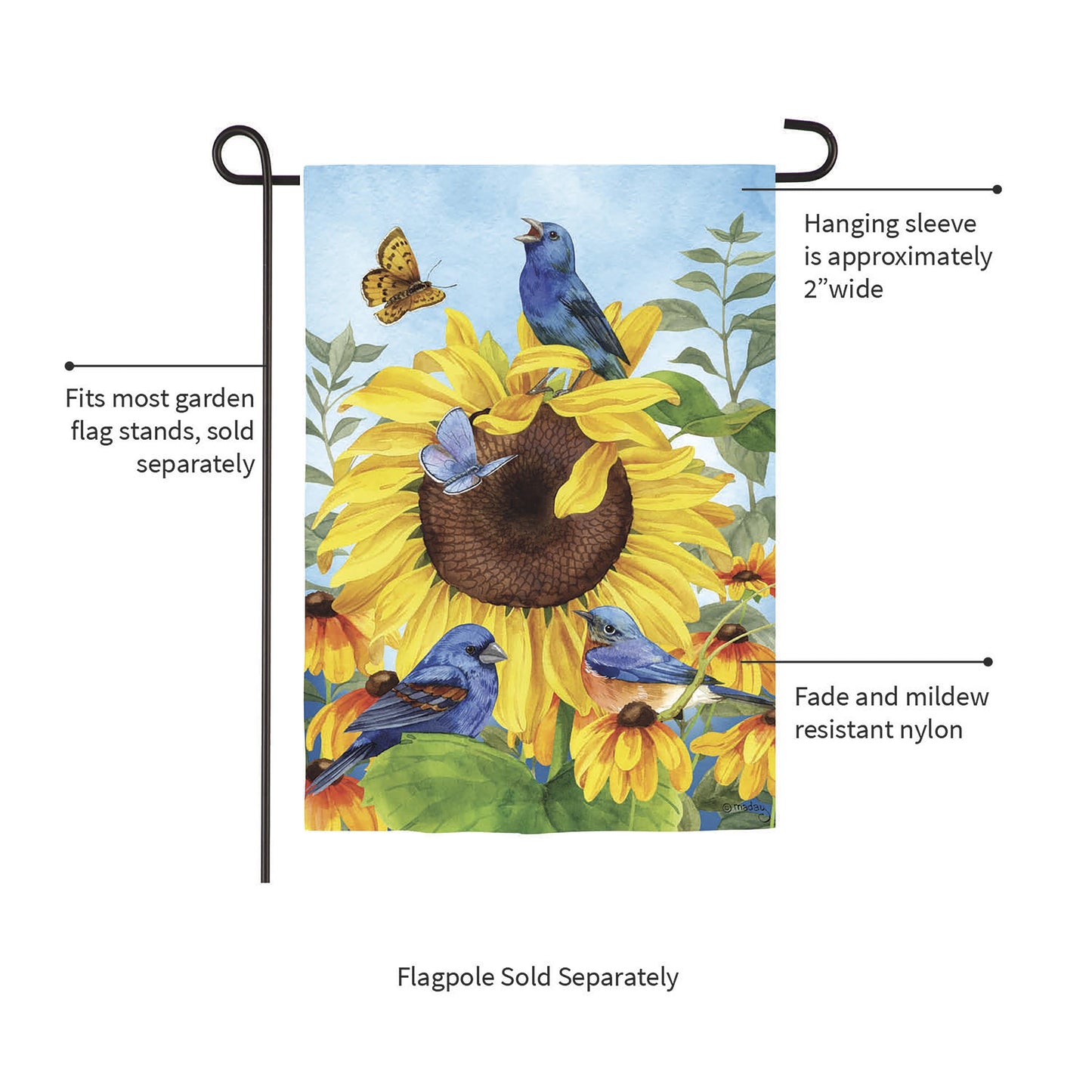 Sunflower Glory Suede Garden Flag