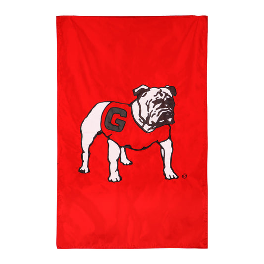 University of Georgia Alternate Bulldog Logo Red Applique Flag