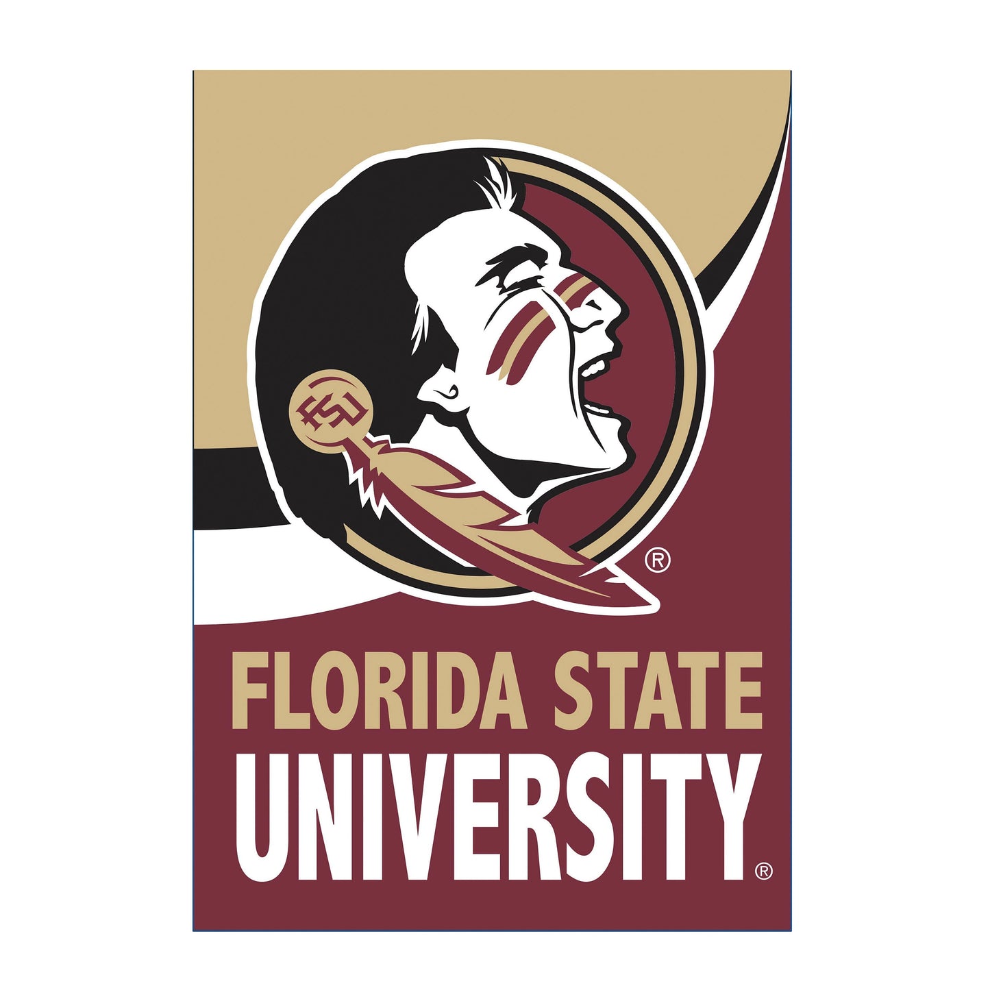 Florida State University Burlap Flag House Size