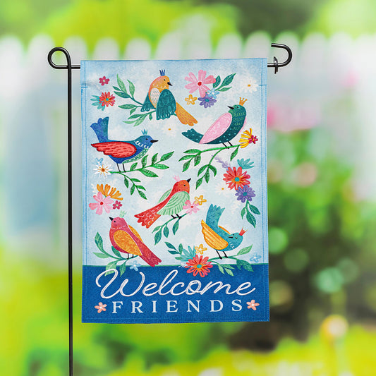 Bird Queens Garden Linen Flag