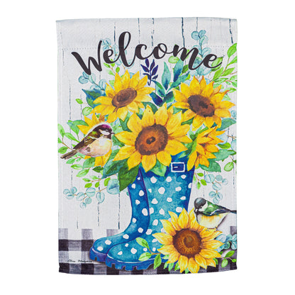 Garden Sunflowers Garden Suede Flag