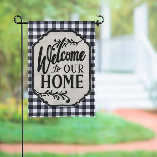 Classic Welcome Home Garden Applique Flag