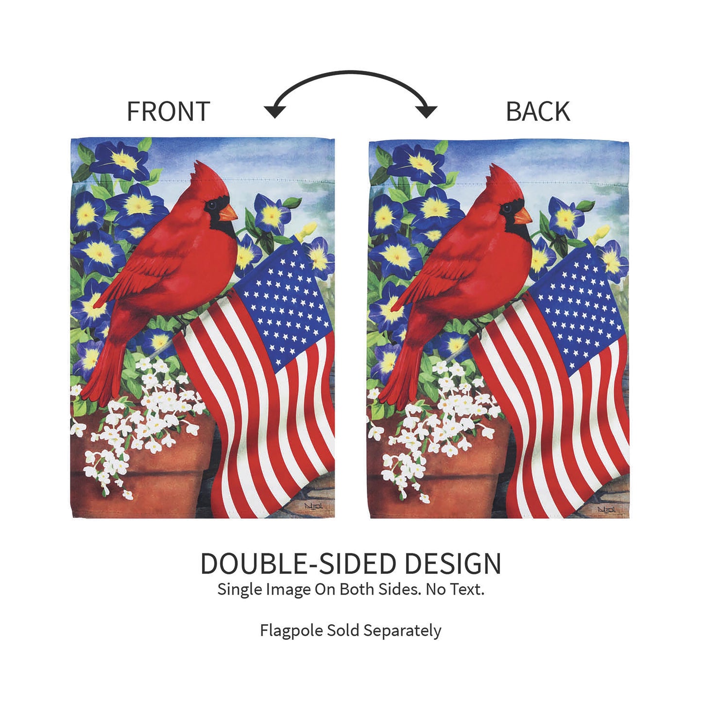 Cardinal Glory Suede Garden Flag