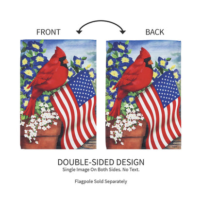 Cardinal Glory Suede Garden Flag