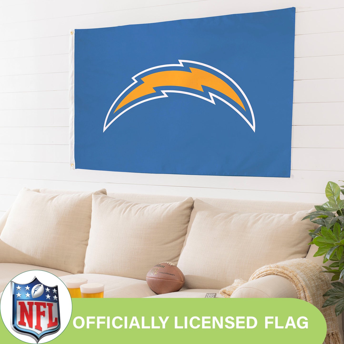 Los Angeles Chargers Single Sided Estate Flag with 2 Grommets, 3'x5'