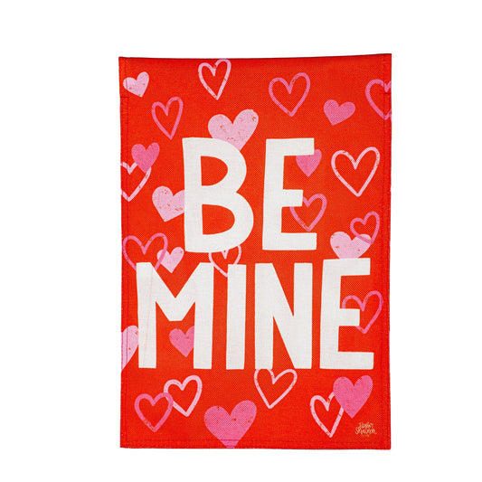 Be Mine Burlap Garden Flag