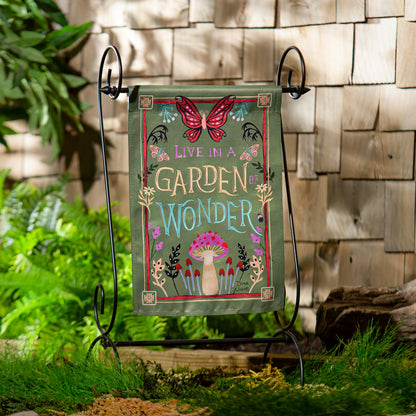 Garden of Wonder Suede Garden Flag