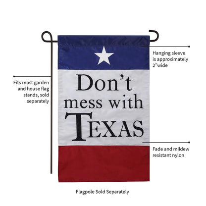 Don't Mess With Texas Garden Applique Flag
