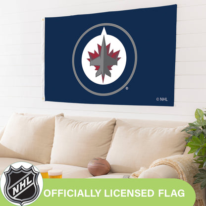 Winnipeg Jets Single Sided Flag w/ 2 Grommets, 3'x5'