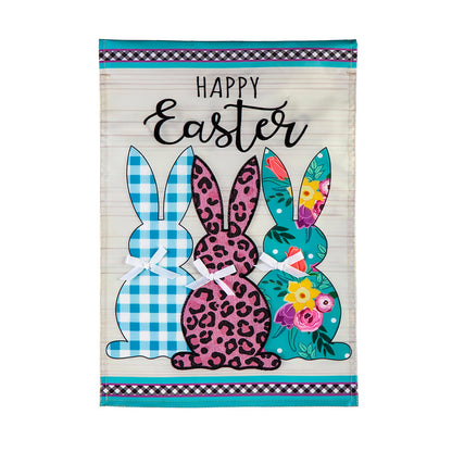 Bright Bunnies Garden Applique Flag