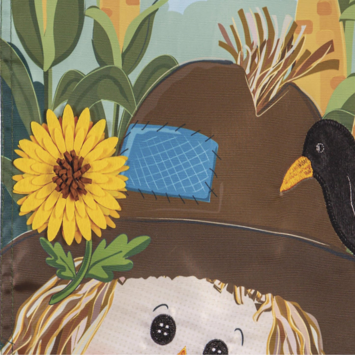 Scarecrow and Friend Applique Garden Flags
