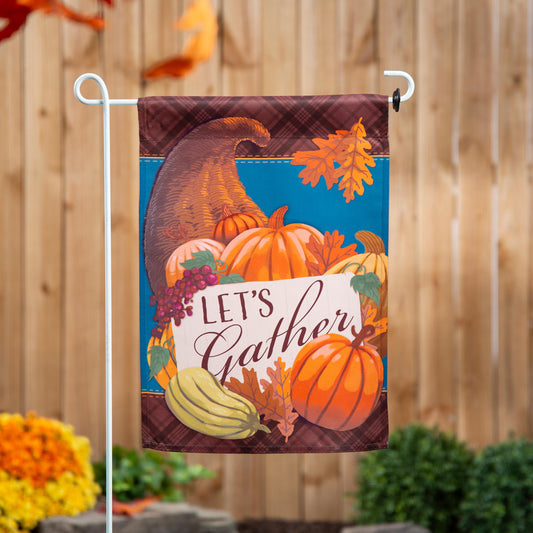 Gather Cornucopia Suede Garden Flag