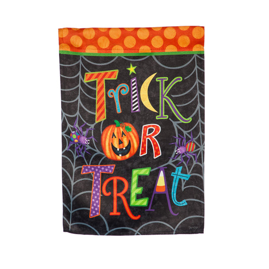 Trick-or-Treat Garden Suede Flag