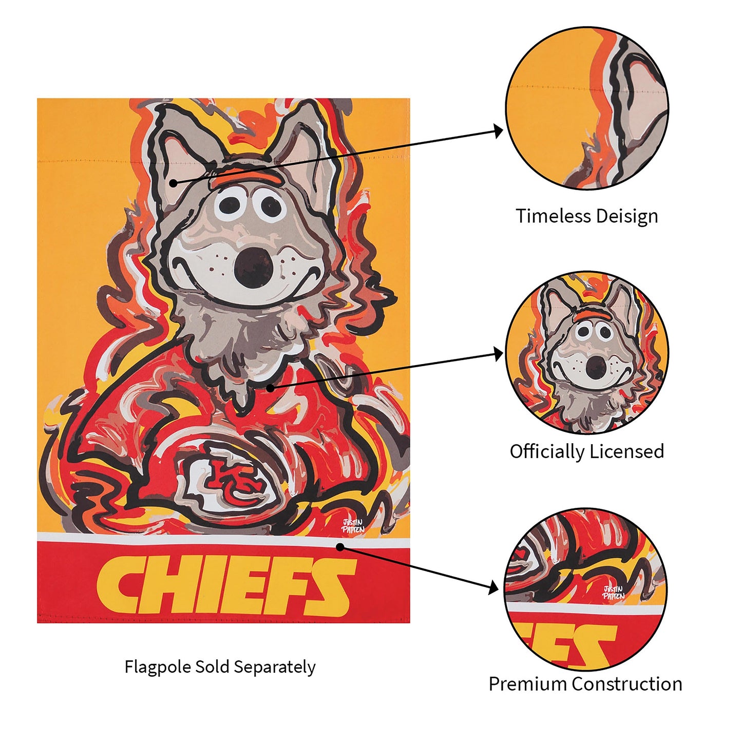 Kansas City Chiefs Justin Patten Suede Garden Flag