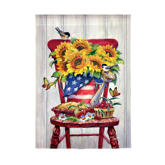 American Sunflowers Garden Textured Suede Flag
