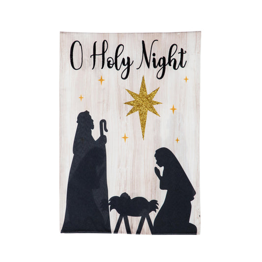 Nativity Silhouette Garden Linen Flag