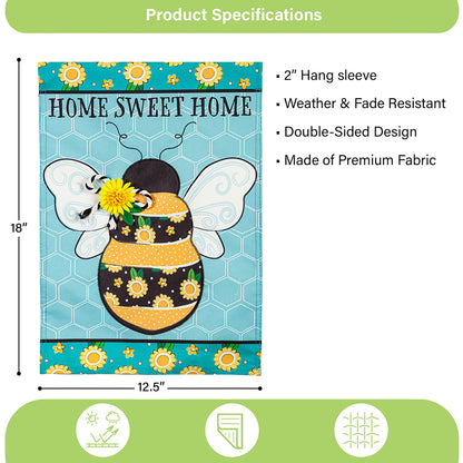 Home Sweet Home Bee Linen Garden Flag
