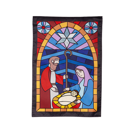 Stained Glass Applique Garden Flag