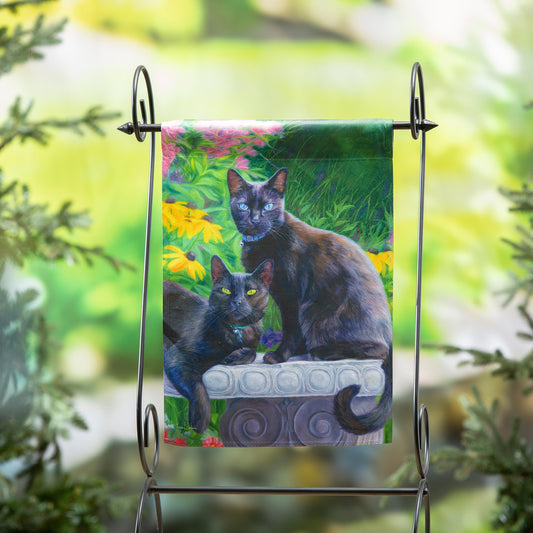 Black Beauties Suede Garden Flag