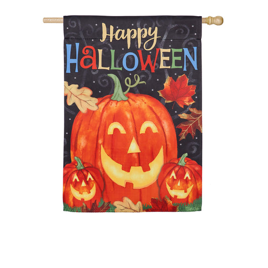 Haunted Halloween House Suede Flag