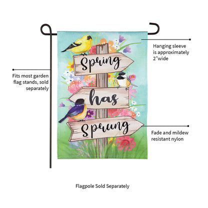 Spring Sign Burlap Garden Flag