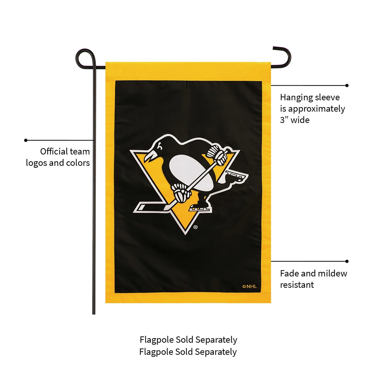 Pittsburgh Penguins Applique Flag