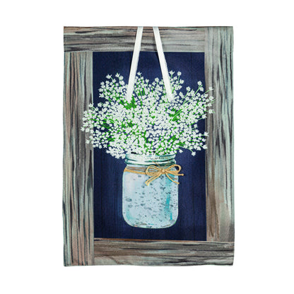 Hanging Mason Jar Garden Linen Flag
