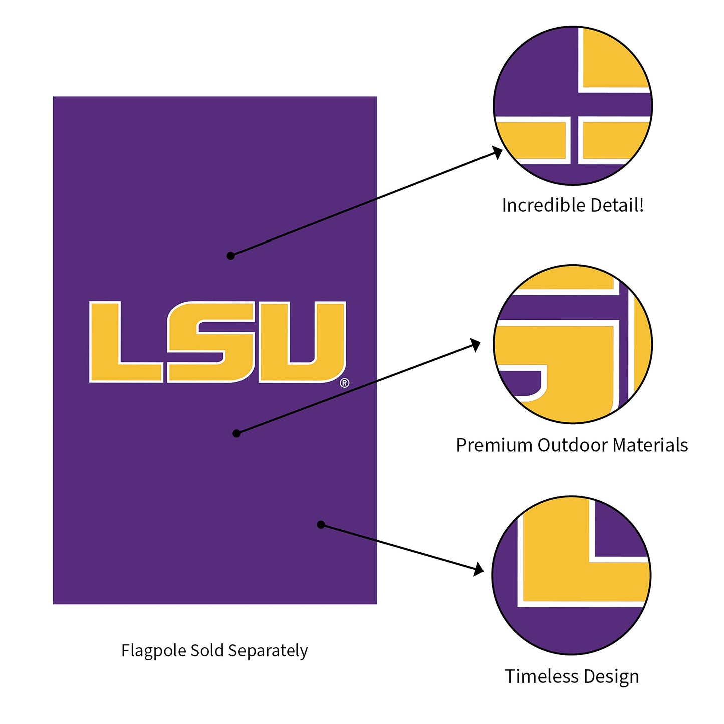 Applique Flag, Reg, Louisiana State University