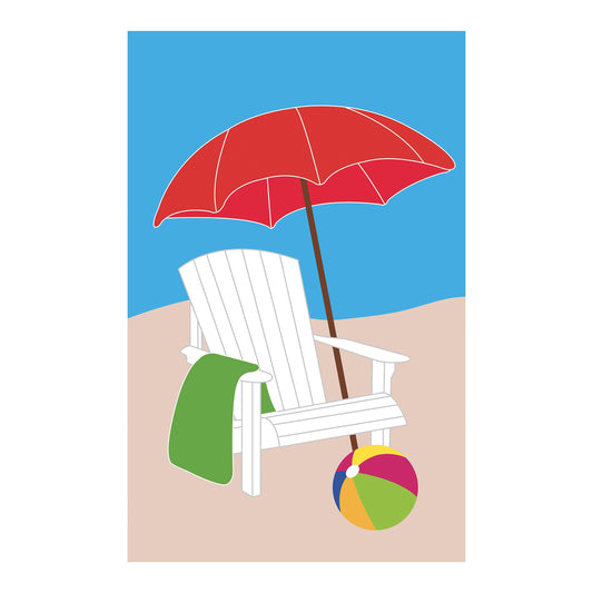 Day at the Beach Basic Applique House Flag
