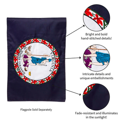 Virginia State Flag House Applique Flag