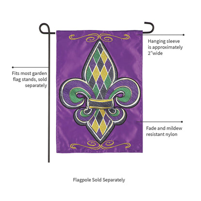 Fleur de Lis Applique Garden Flag