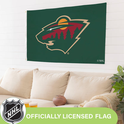 Minnesota Wild Single Sided Flag w/ 2 Grommets, 3'x5'