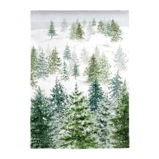 Snowy Forrest Lustre House Flag