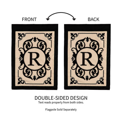 Cambridge Monogram Garden Applique Flag, Letter R