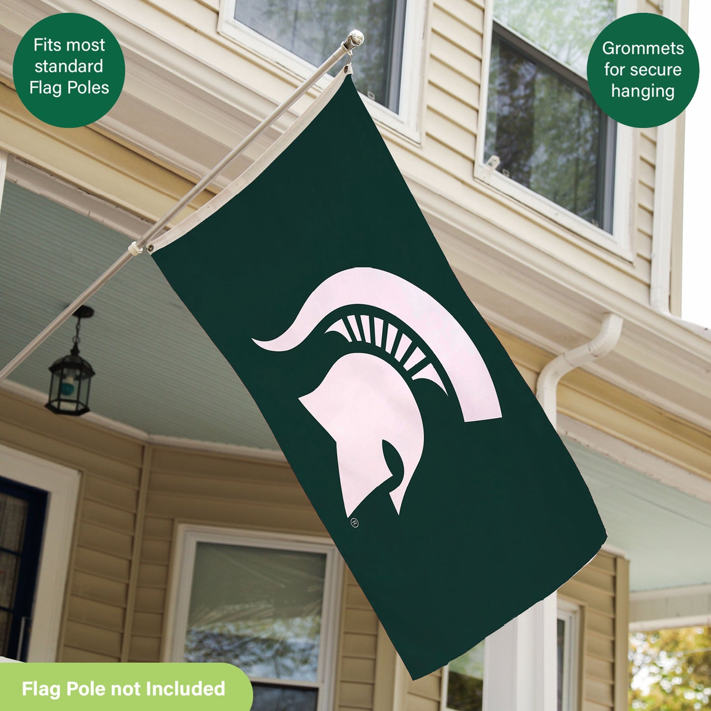 Michigan State University Single Sided Estate Flag with 2 Grommets, 3'x5'