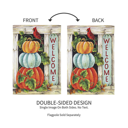 Pumpkin Stack Garden Textured Suede Flag