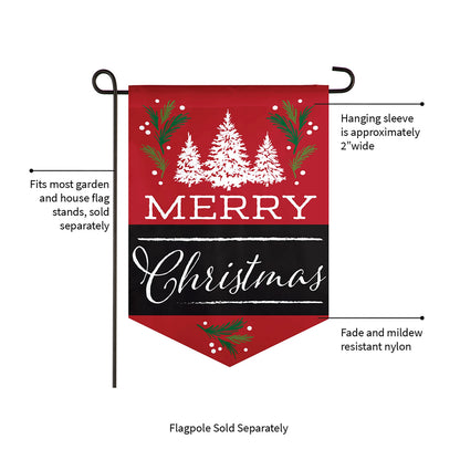 Merry Christmas Garden Burlap Flag