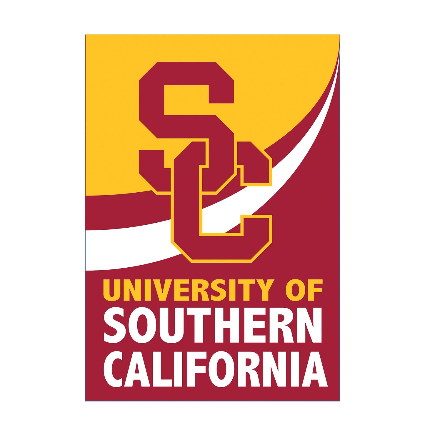 University of Southern California Burlap Flag House Size