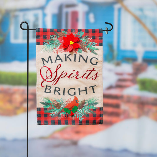 Christmas Joy Garden Burlap Flag