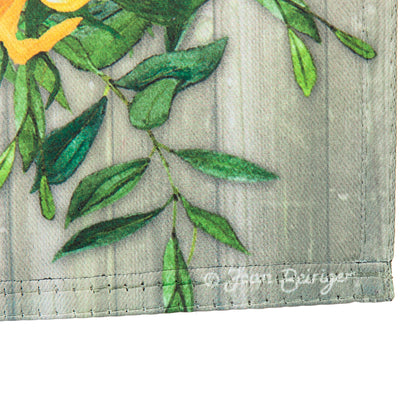 Sunflower Wreath Garden Suede Flag