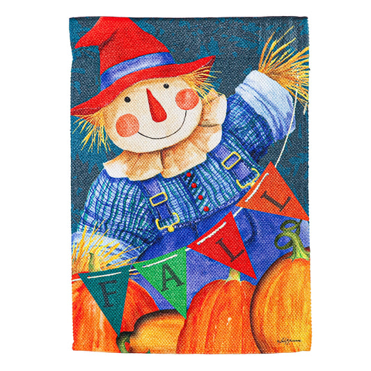 Fall Fella Scarecrow Garden Textured Suede Flag