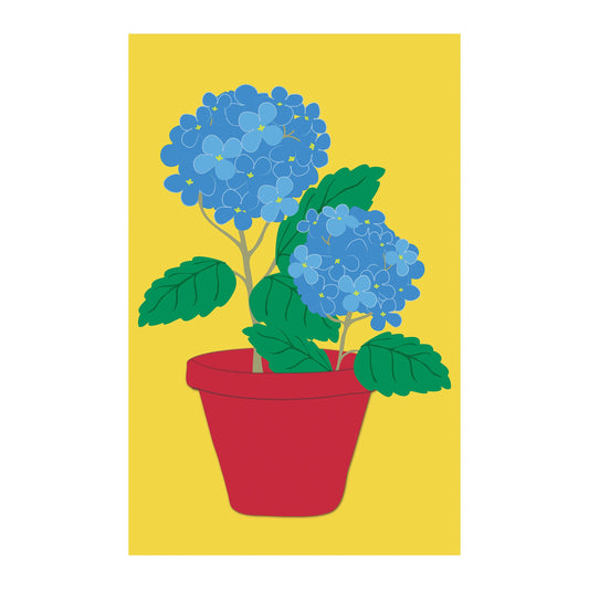 Hydrangea Basic Applique House Flag