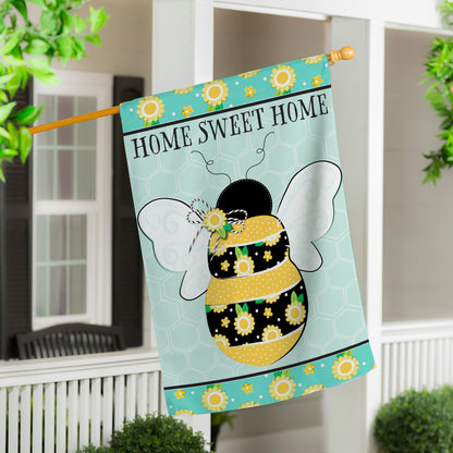 Home Sweet Home Bee Applique House Flag